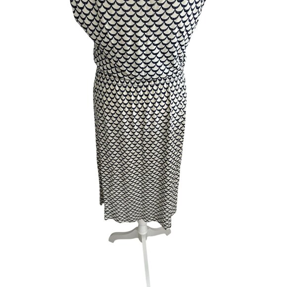 TORY BURCH Wave Print Smock Waist Dress Size Large - Picture 8 of 10